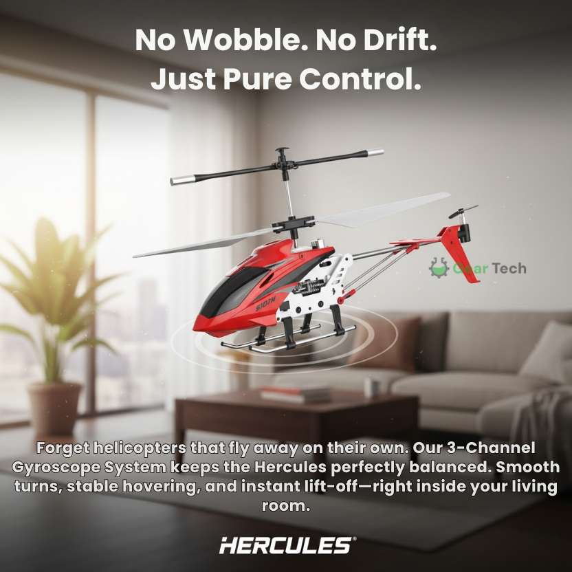 Hercules Unbreakable 3.5CH RC Helicopter Mini RC Helicopter with Gyro Crimson